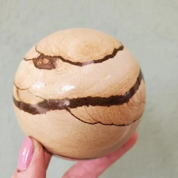 Sandstone Biggs Wood Grain Picture Jasper Sphere 516 grams75mm